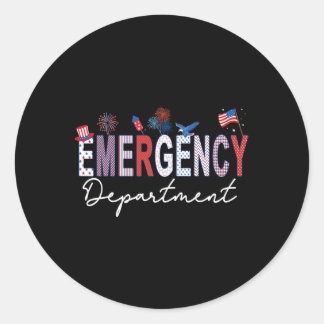 Emergency Department 4th Of July Usa Emergency Roo Ronde Sticker