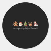 Emergency Department Christmas Ed Tech Nurse Merry Ronde Sticker (Voorkant)