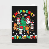 Emergency Department Christmas Santa Er Crew Nurse Kaart (Voorkant)