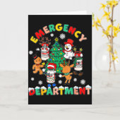 Emergency Department Christmas Santa Er Crew Nurse Kaart (Gele Bloem)