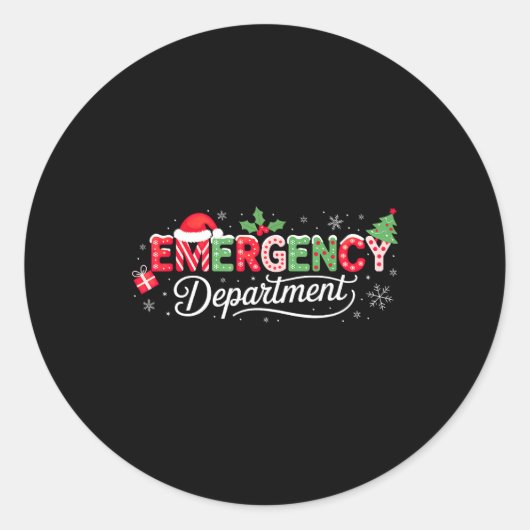 Emergency Department Christmas Santa Er  Ronde Sticker (Voorkant)