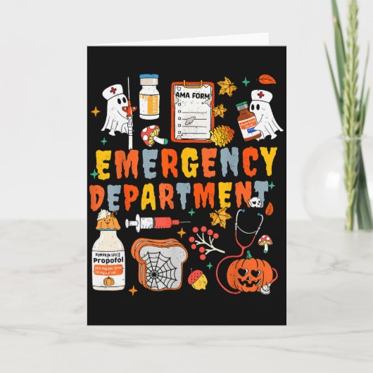 Emergency Department Funny Er Nurse Halloween Soky Kaart (Voorkant)