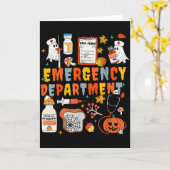 Emergency Department Funny Er Nurse Halloween Soky Kaart (Gele Bloem)