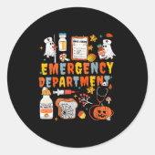 Emergency Department Funny Er Nurse Halloween Soky Ronde Sticker (Voorkant)