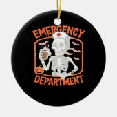 Emergency Department Funny Halloween Nurse Essenti Keramisch Ornament (Voorkant)