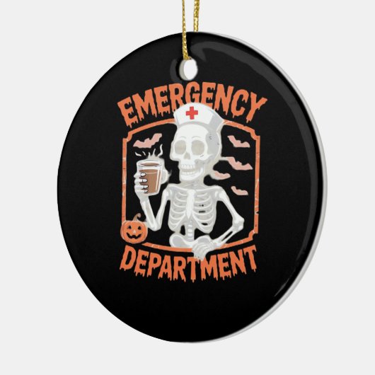 Emergency Department Funny Halloween Nurse Essenti Keramisch Ornament (Links)