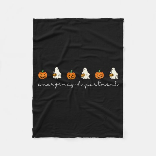 Emergency Department Ghost Pumpkin Halloween Medic Fleece Deken (Voorkant)