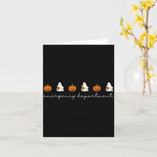 Emergency Department Ghost Pumpkin Halloween Medic Kaart (Gele Bloem)