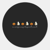 Emergency Department Ghost Pumpkin Halloween Medic Ronde Sticker (Voorkant)