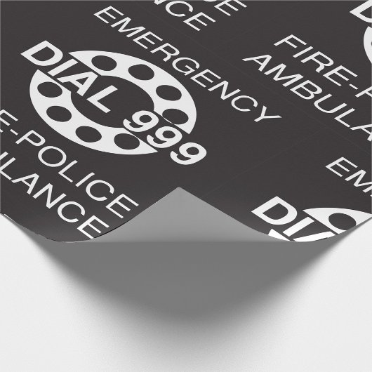 Emergency Dial 999 Sign Fire Police Ambulance Cadeaupapier