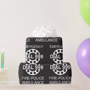 Emergency Dial 999 Sign Fire Police Ambulance Cadeaupapier