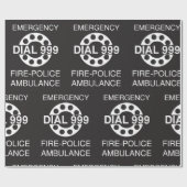 Emergency Dial 999 Sign Fire Police Ambulance Cadeaupapier (Vlak)