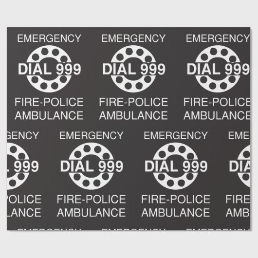 Emergency Dial 999 Sign Fire Police Ambulance Cadeaupapier (Vlak)