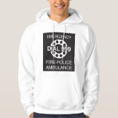 Emergency Dial 999 Sign Fire Police Ambulance Hoodie (Voorkant)