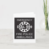 Emergency Dial 999 Sign Fire Police Ambulance Kaart (Voorkant)