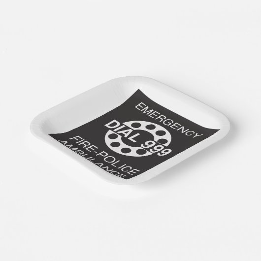 Emergency Dial 999 Sign Fire Police Ambulance Papieren Bordje (Gebogen)