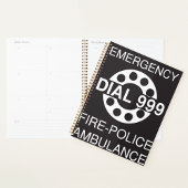 Emergency Dial 999 Sign Fire Police Ambulance Planner