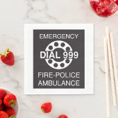 Emergency Dial 999 Sign Fire Police Ambulance Servet