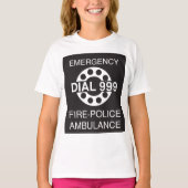Emergency Dial 999 Sign Fire Police Ambulance T-shirt (Voorkant)