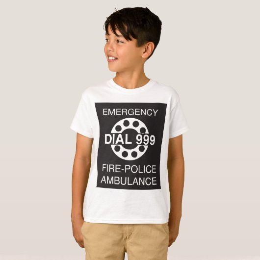 Emergency Dial 999 Sign Fire Police Ambulance T-shirt (Voorkant volledig)