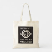 Emergency Dial 999 Sign Fire Police Ambulance Tote Bag (Achterkant)
