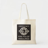Emergency Dial 999 Sign Fire Police Ambulance Tote Bag (Voorkant)