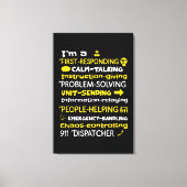 Emergency Dispatcher - Thin Yellow Line Dispatcher Canvas Afdruk (Voorkant)