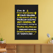 Emergency Dispatcher - Thin Yellow Line Dispatcher Canvas Afdruk (Insitu (Woonkamer))