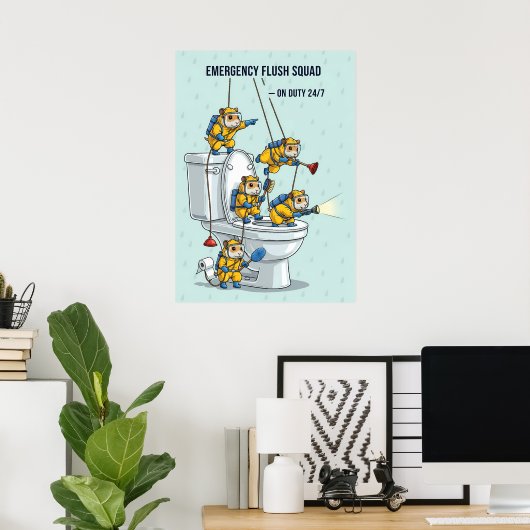 Emergency Flush Squad Poster (Thuiskantoor)
