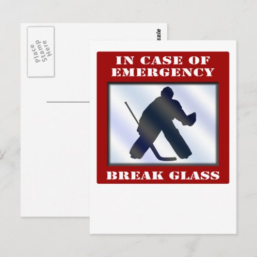 Emergency Hockey Goalie Briefkaart (Voorkant / Achterkant)