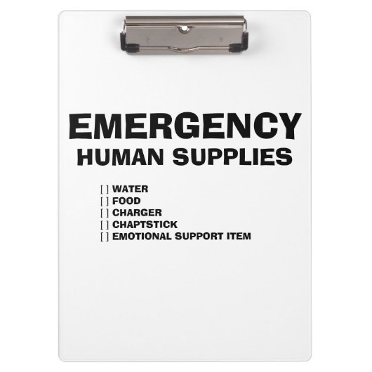 Emergency Human Supplies Klembord (Voorkant)