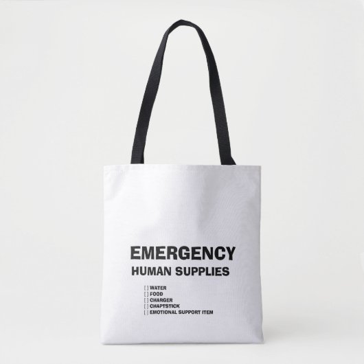 Emergency Human Supplies Tote Bag (Voorkant)