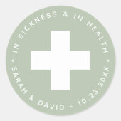 Emergency Kit Sage Green bij ziekte en gezondheid Ronde Sticker (Voorkant)