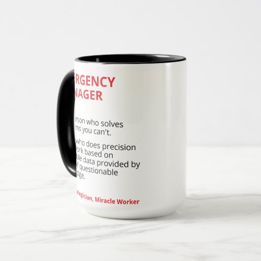 Emergency Manager Mug For Emergency Manager Gifts Mok (Voorkant links)