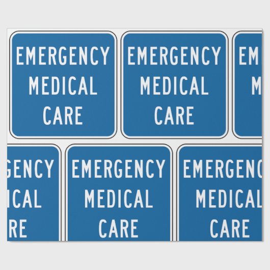 Emergency Medical Care Road Sign Cadeaupapier (Vlak)