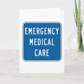 Emergency Medical Care Road Sign Kaart (Voorkant)