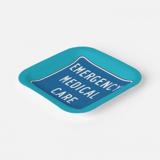 Emergency Medical Care Road Sign Papieren Bordje (Gebogen)