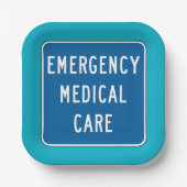 Emergency Medical Care Road Sign Papieren Bordje (Voorkant)