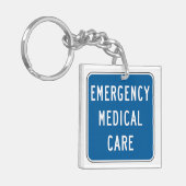 Emergency Medical Care Road Sign Sleutelhanger (Voorkant Links)