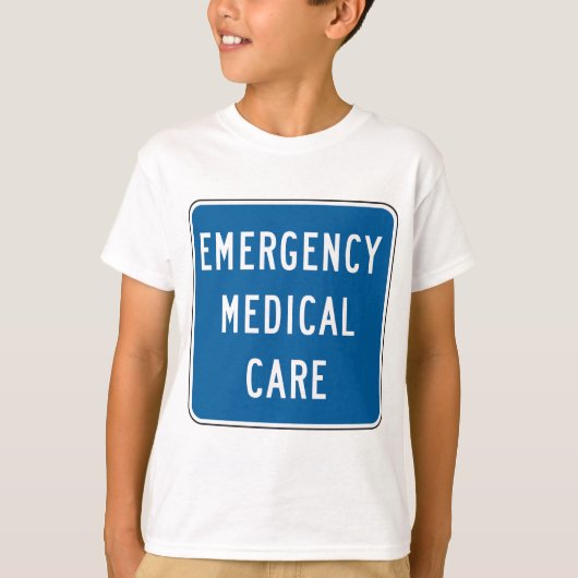 Emergency Medical Care Road Sign T-shirt (Voorkant)