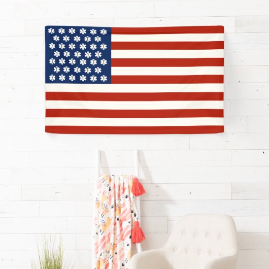 Emergency Medical Worker Tribution USA Vlag - EMT  Spandoek (Insitu)
