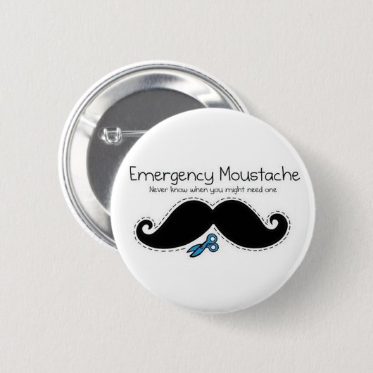 Emergency moustache ronde button 5,7 cm (Voorkant /achterkant)