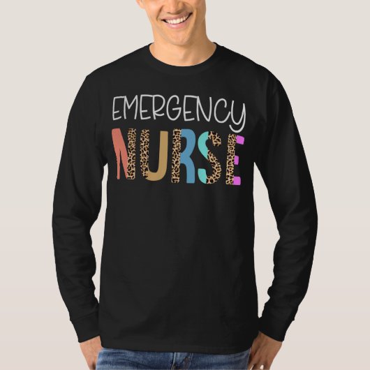 Emergency Nurse Bohemian Cheetah Leopard Print Pat T-shirt (Voorkant)