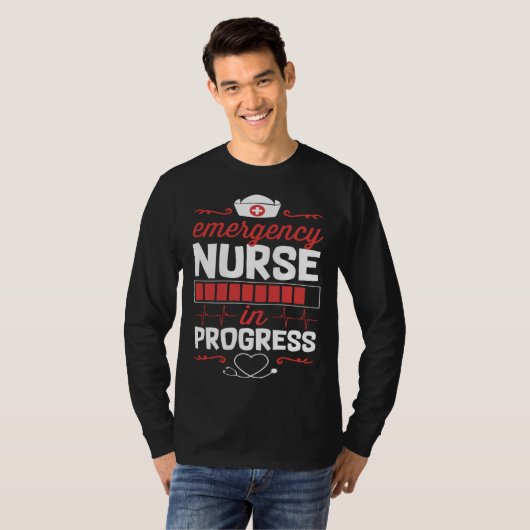 Emergency Nurse In Progress Nursing School Student T-shirt (Voorkant volledig)