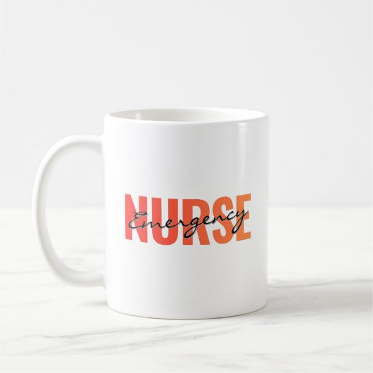 Emergency Nurse Life Bold Typography Koffiemok (Links)