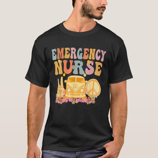 Emergency Nurse Week Groovy Appreciation Day For W T-shirt (Voorkant)