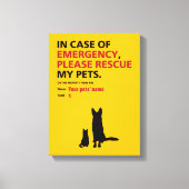 Emergency Panel (dog & cat) Canvas Afdruk (Voorkant)