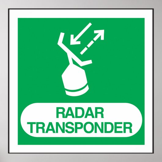 Emergency Radar Transponder Safety Sign Poster (Voorkant)
