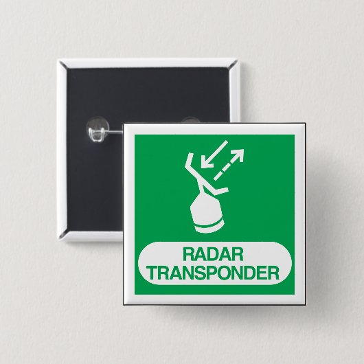 Emergency Radar Transponder Safety Sign Vierkante Button 5,1 Cm (Voorkant /achterkant)