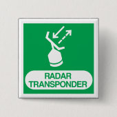 Emergency Radar Transponder Safety Sign Vierkante Button 5,1 Cm (Voorkant)